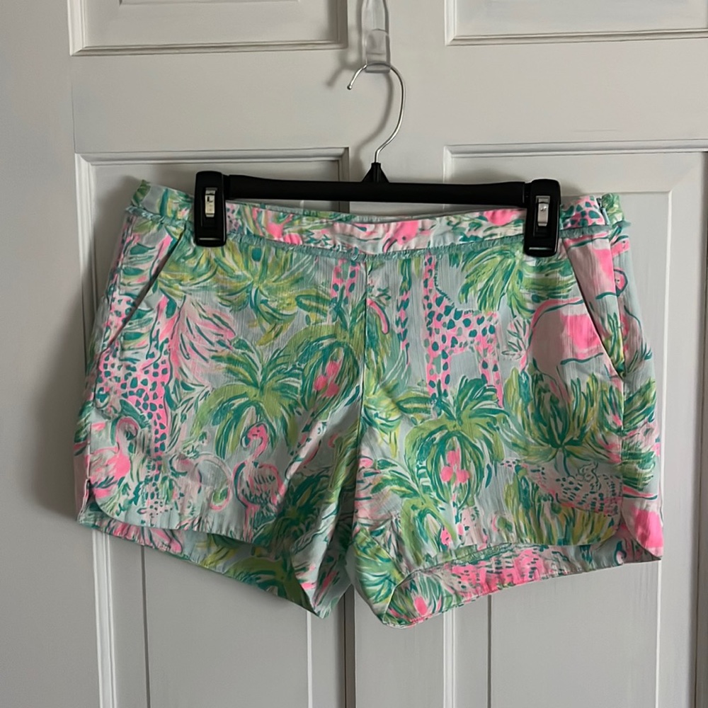 Lilly Pulitzer Tropical Print Shorts - Pink and Green